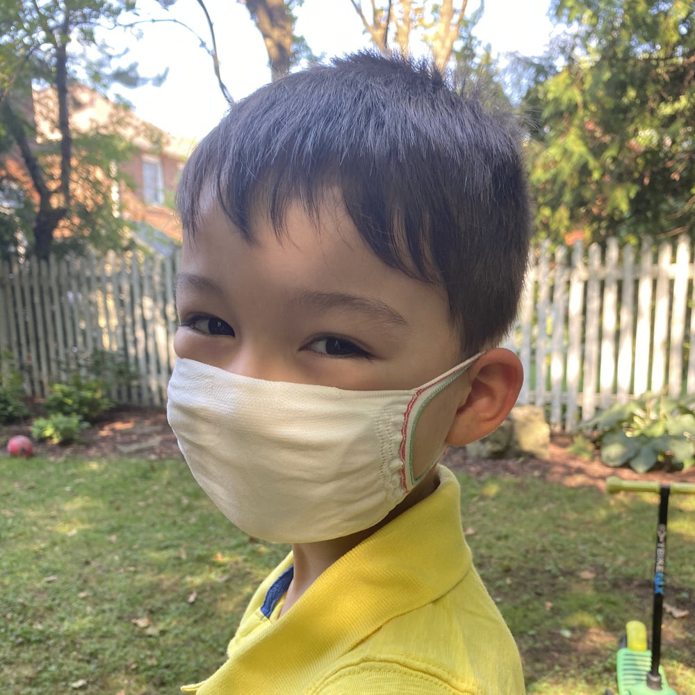 
                  
                    Kid wearing standard reusable mask
                  
                